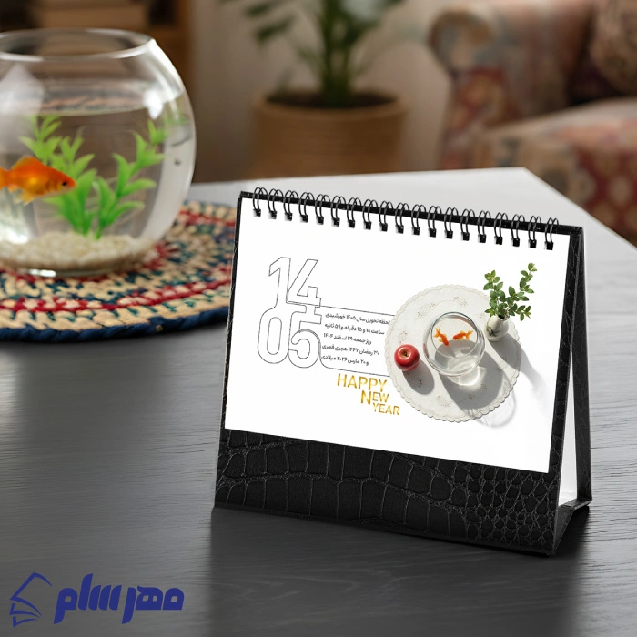 تقویم رومیزی 1405 افقی مشکی دراگون 8 تقویم رومیزی خاص